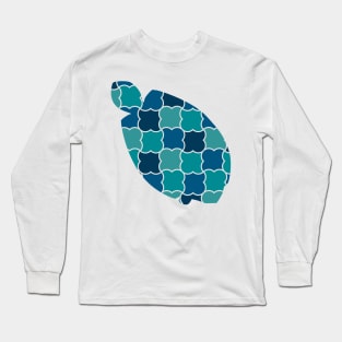 Turtle Silhouette with Pattern Long Sleeve T-Shirt